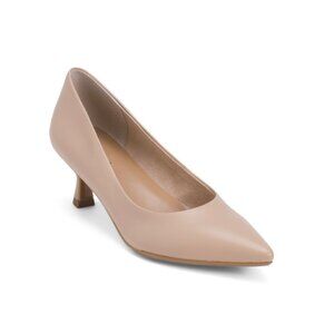 VANELI Ecru Leather Mitzi Pointy Pumps